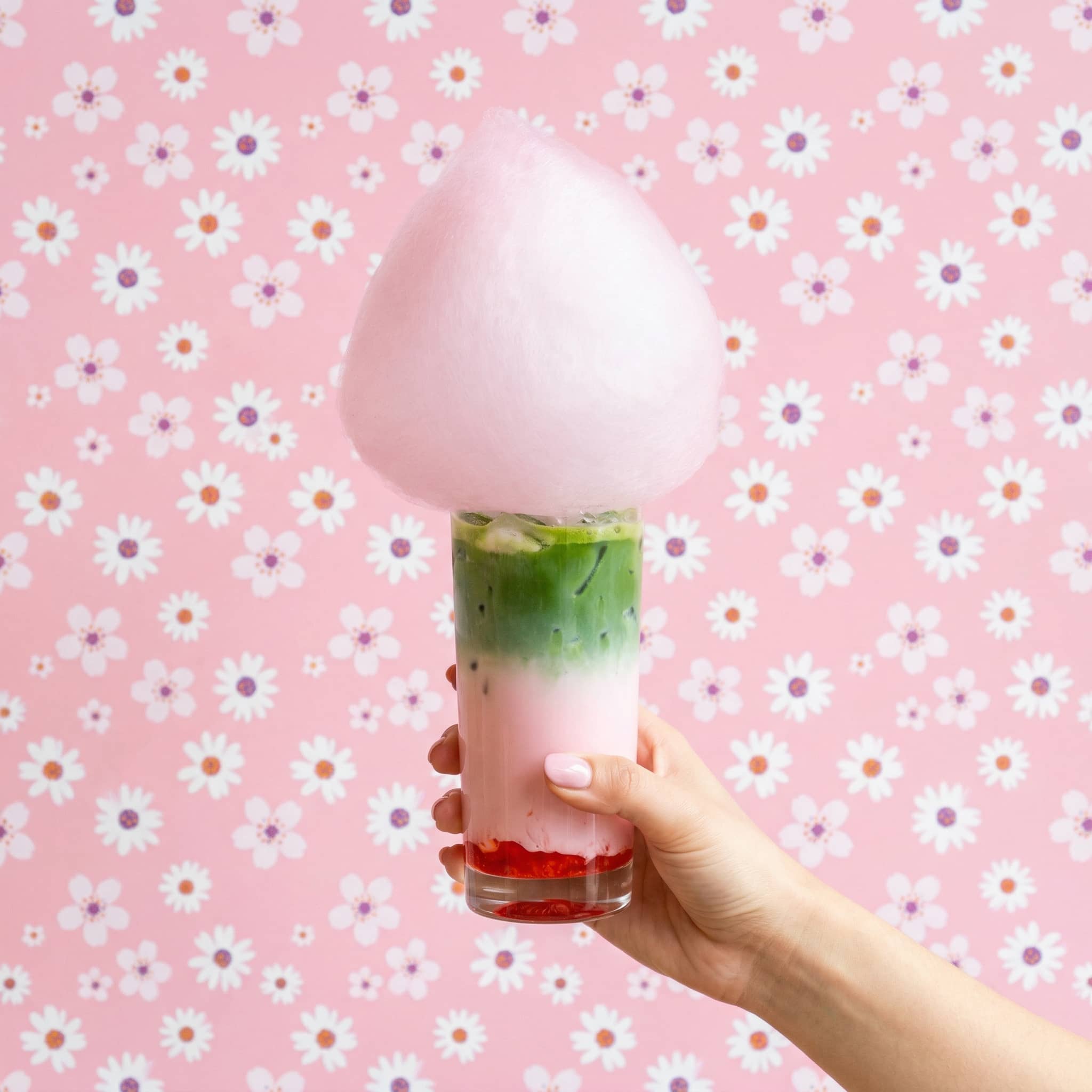 Coffee Loft Cherry Blossom Matcha with Cotton Candy